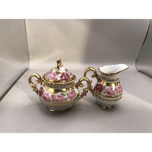 Sugar & Cream Set Bavaria Waldershof Germany Hand Made In Germany 22k Gold